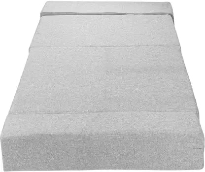 Solis Primus-comfort for all Jute Fabric Washable Cover Silver 1 Seater Single Fold Out Sofa Cum Bed (Finish Color - Silver Delivery Condition - DIY(Do-It-Yourself))