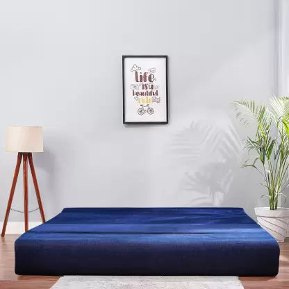 SOLISPRIMUS-COMFORT FOR ALL 1 Seater Single Fold Out Sofa Cum Bed (Finish Color - Navy Blue Delivery Condition - Pre-assembled)