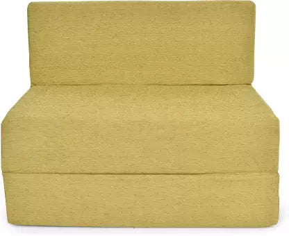 Solis Primus-comfort for all 3X6 size Moshi Fabric Washable Cover with 1 Cushion 1 Seater Single Foam Fold Out Sofa Cum Bed (Finish Color - Moshi Mehndi Delivery Condition - Pre-assembled)