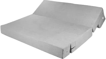 Solis Primus-comfort for all 4x6 size for 2 Person- Jute Fabric Washable Cover with 2 Cushion Silver Jute.. 2 Seater Double Foam Fold Out Sofa Cum Bed (Finish Color - Silver Delivery Condition - DIY(Do-It-Yourself))