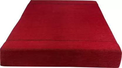 Solis Primus-comfort for all 4X6 size for 2 Person- Chenille Fabric Washable Cover Maroon 2 Seater Double Foam Fold Out Sofa Cum Bed (Finish Color - Maroon Delivery Condition - Pre-assembled)