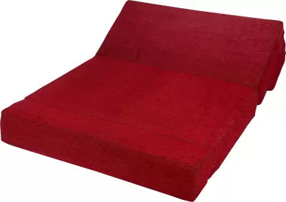 Solis Primus-comfort for all 4X6 size for 2 Person- Chenille Fabric Washable Cover Maroon 2 Seater Double Foam Fold Out Sofa Cum Bed (Finish Color - Maroon Delivery Condition - Pre-assembled)