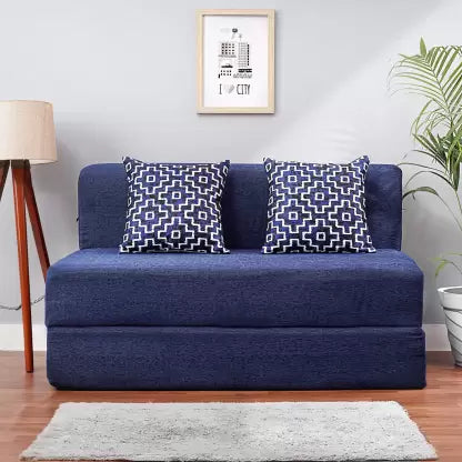 Solis Primus-comfort for all 2 Seater Double Fold Out Sofa Cum Bed (Finish Color - Blue Delivery Condition - DIY(Do-It-Yourself))