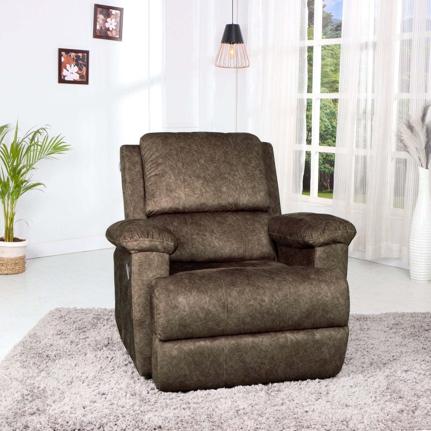 Solis Royale- The Desired Comfort Avaris Brown Recliner Chair Motorized Recliner