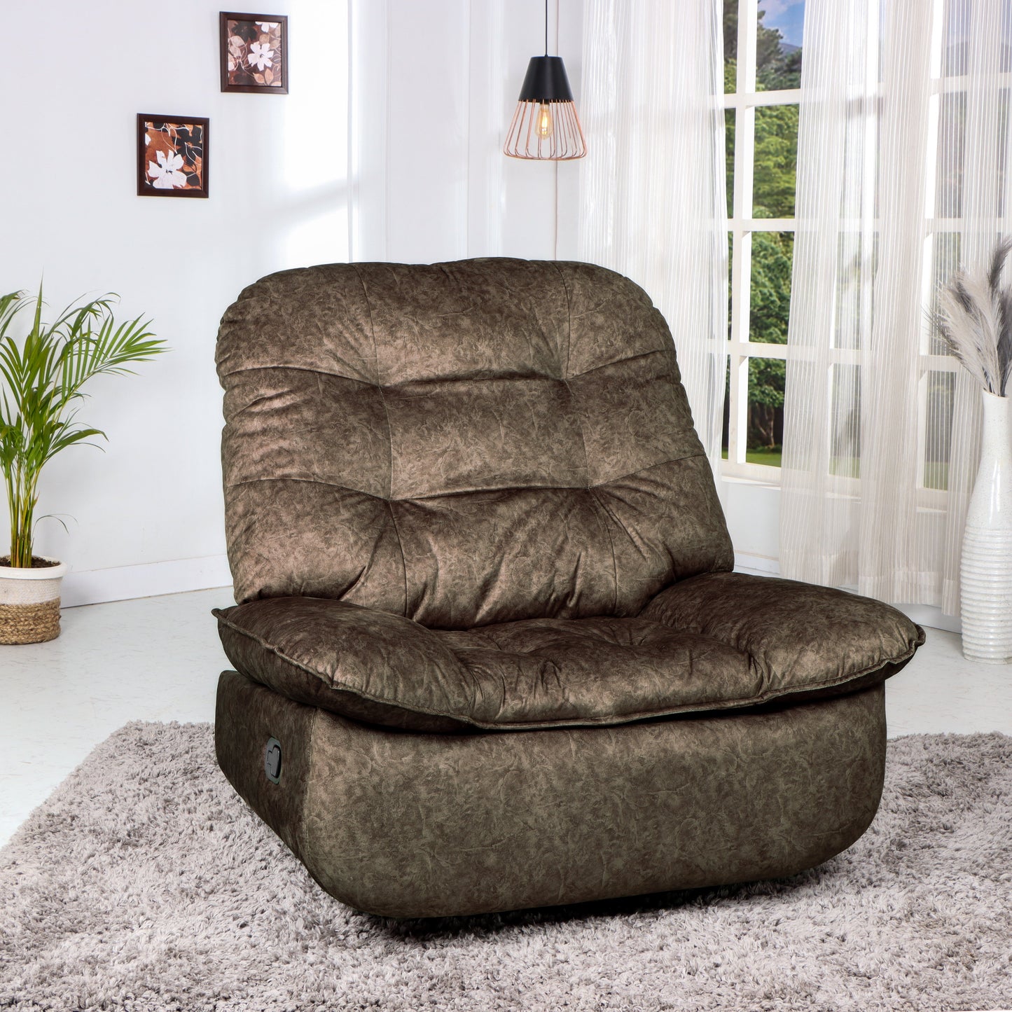 Solis Royale- The Desired Comfort Abydos Brown Recliner Rocking and Revolving Chair