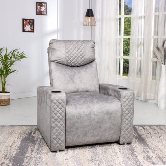 Solis Royale- The Desired Comfort Thonis Grey Recliner Chair Motorized Recliner