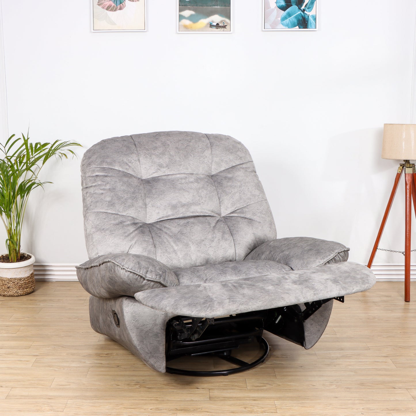 Solis Royale- The Desired Comfort Swiss Grey Recliner Rocking and Revolving Chair