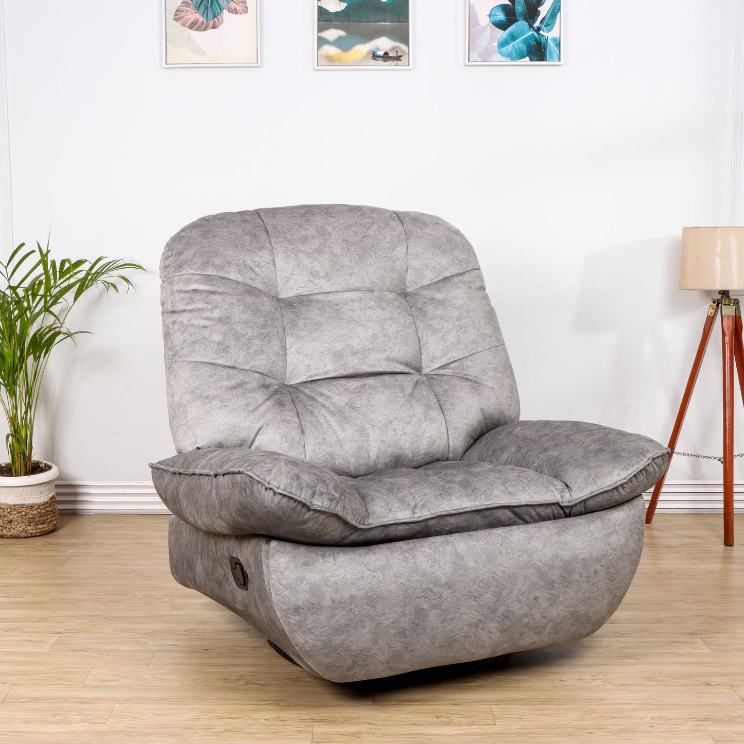 Solis Royale- The Desired Comfort Swiss Grey Recliner Rocking and Revolving Chair