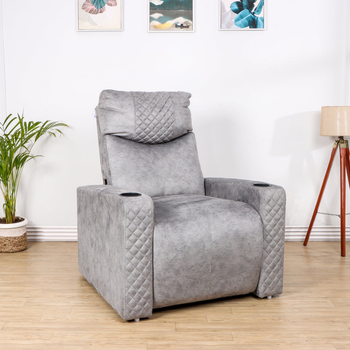 Solis Royale- The Desired Comfort Thonis Grey Recliner Chair Motorized Recliner