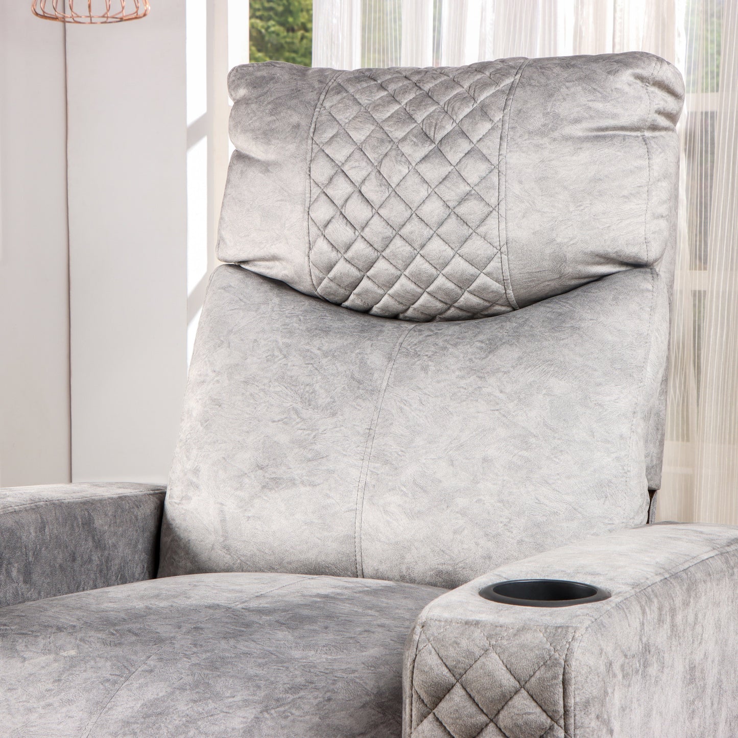 Solis Royale- The Desired Comfort Thonis Grey Recliner Chair Motorized Recliner