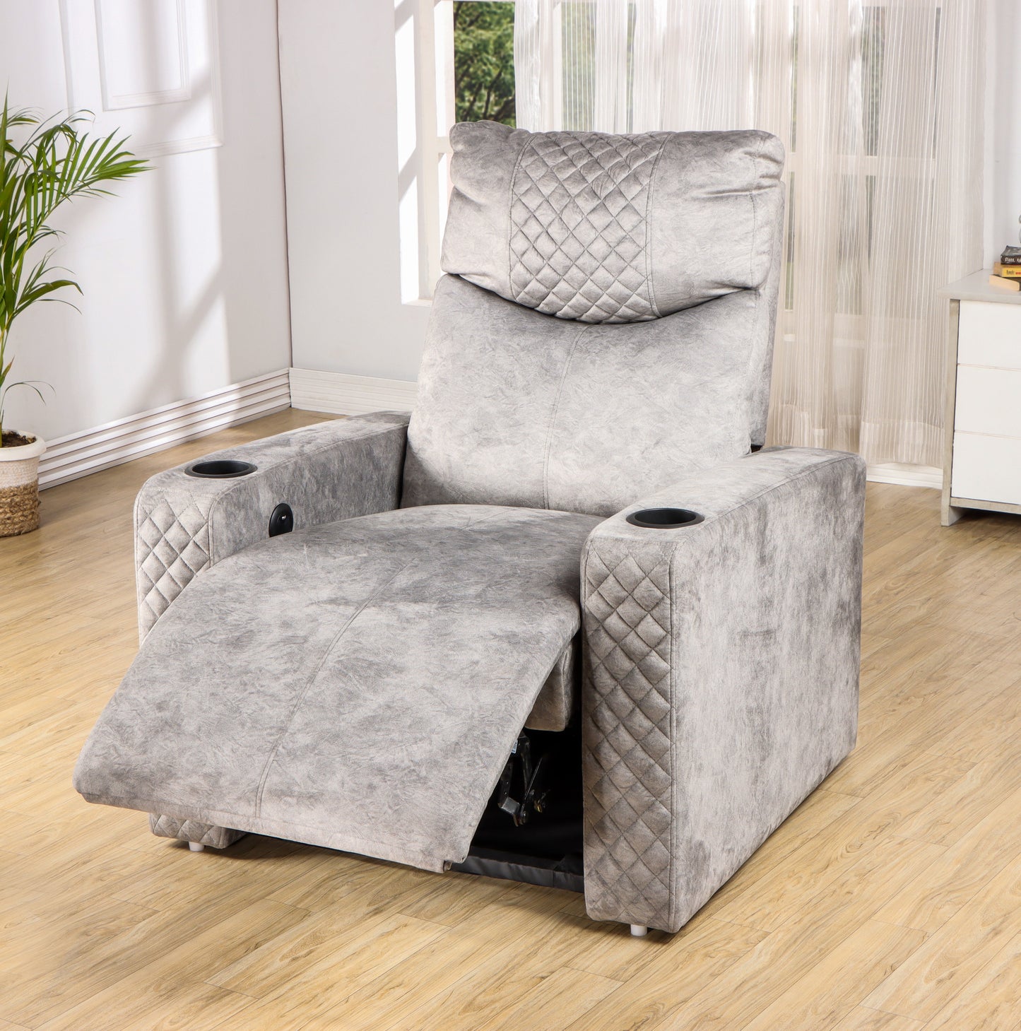 Solis Royale- The Desired Comfort Thonis Grey Recliner Chair Motorized Recliner