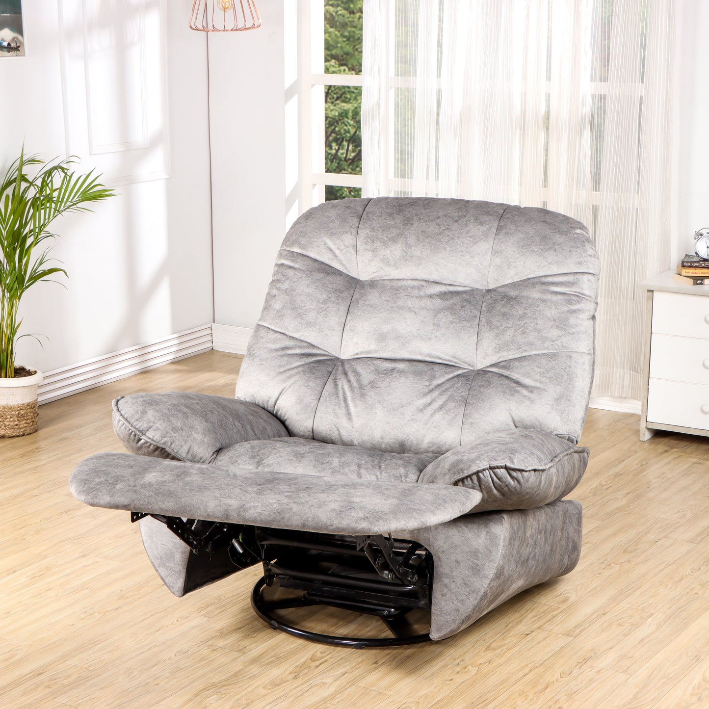 Solis Royale- The Desired Comfort Swiss Grey Recliner Rocking and Revolving Chair