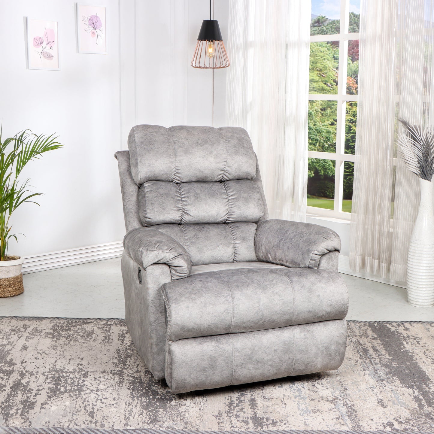 SOLIS ROYALE- The Desired Comfort Fabric Manual Recliner  (Finish Color - Puff Grey, DIY(Do-It-Yourself))