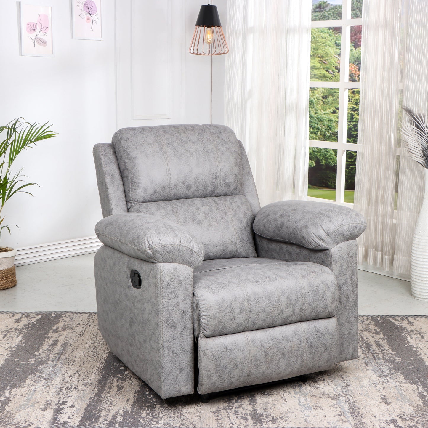 SOLIS ROYALE- The Desired Comfort Fabric Manual Recliner  (Finish Color - Louise Grey, DIY(Do-It-Yourself))