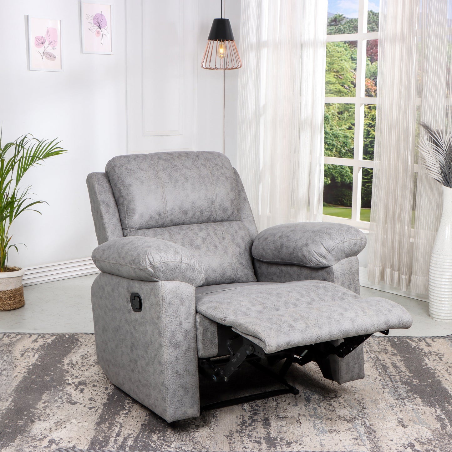 SOLIS ROYALE- The Desired Comfort Fabric Manual Recliner  (Finish Color - Louise Grey, DIY(Do-It-Yourself))