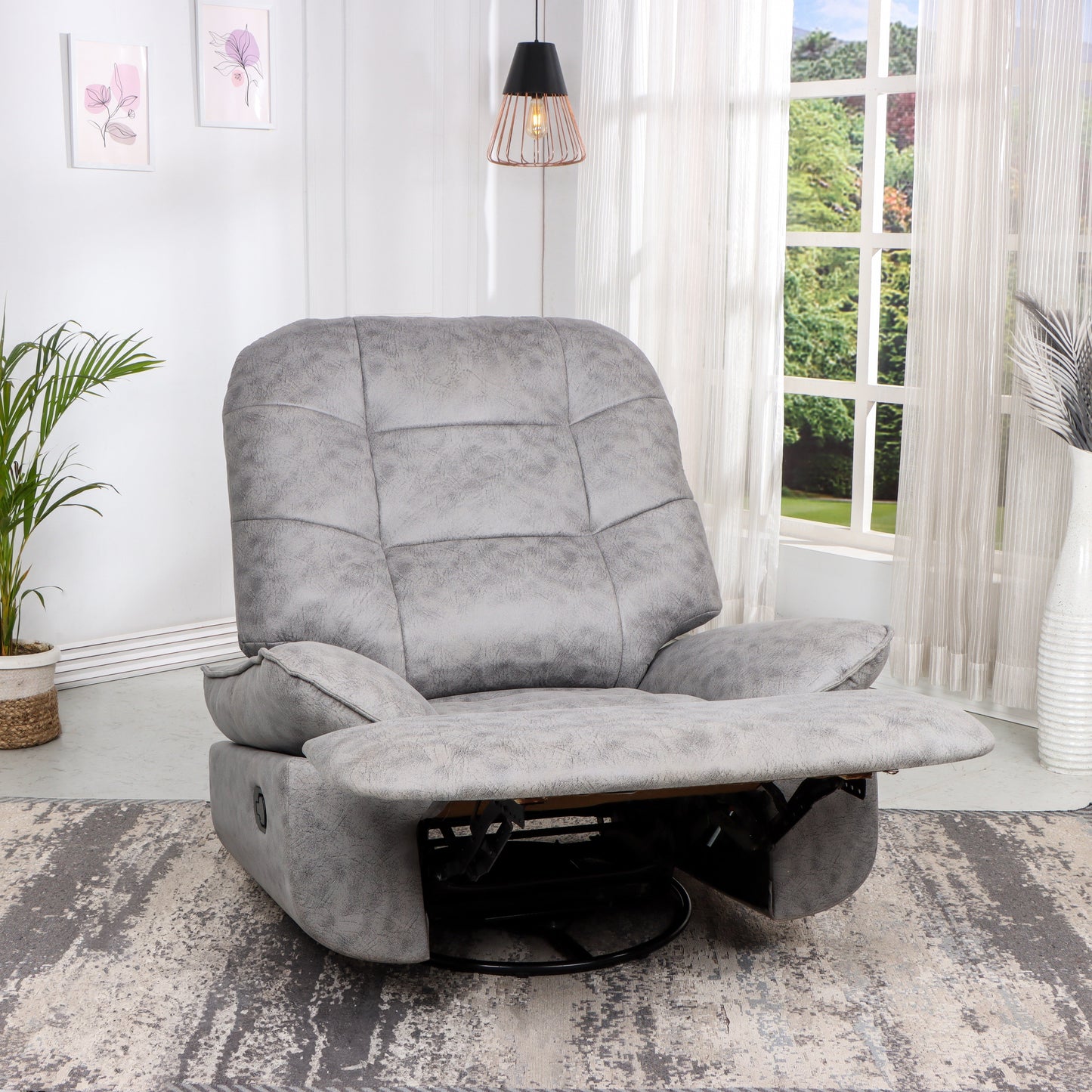 SOLISPRIMUS-COMFORT FOR ALL Leatherette Manual Rocker Recliner (Finish Color - Jersey Grey Rocking Chair, Pre-assembled)