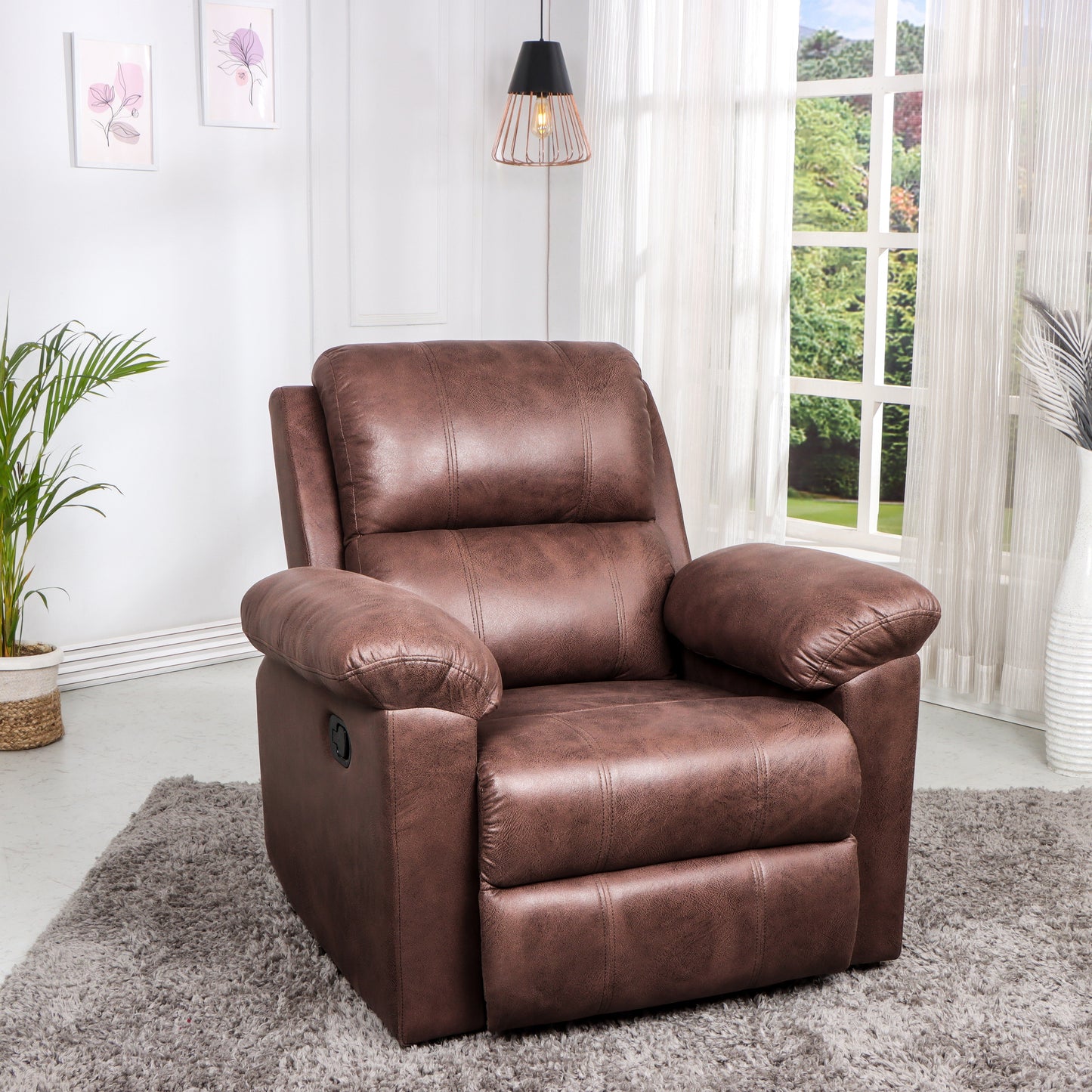 SOLIS ROYALE- The Desired Comfort Fabric Manual Recliner  (Finish Color - Louise Brown, DIY(Do-It-Yourself))