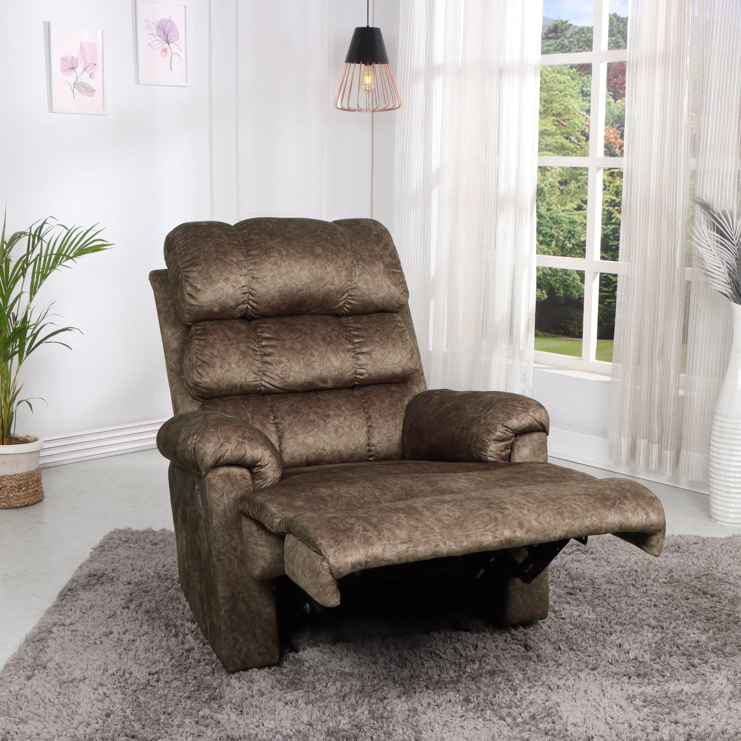 Solis Royale- The Desired Comfort Fabric Manual Puff Recliner (Finish Color - Puff Brown, DIY(Do-It-Yourself))…