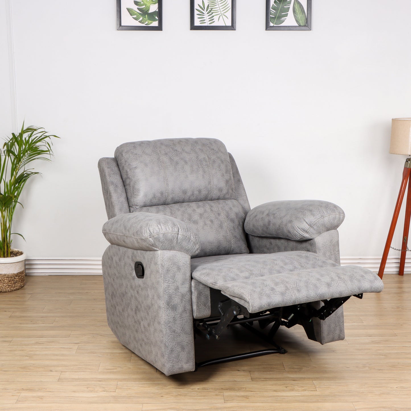 SOLIS ROYALE- The Desired Comfort Fabric Manual Recliner  (Finish Color - Louise Grey, DIY(Do-It-Yourself))