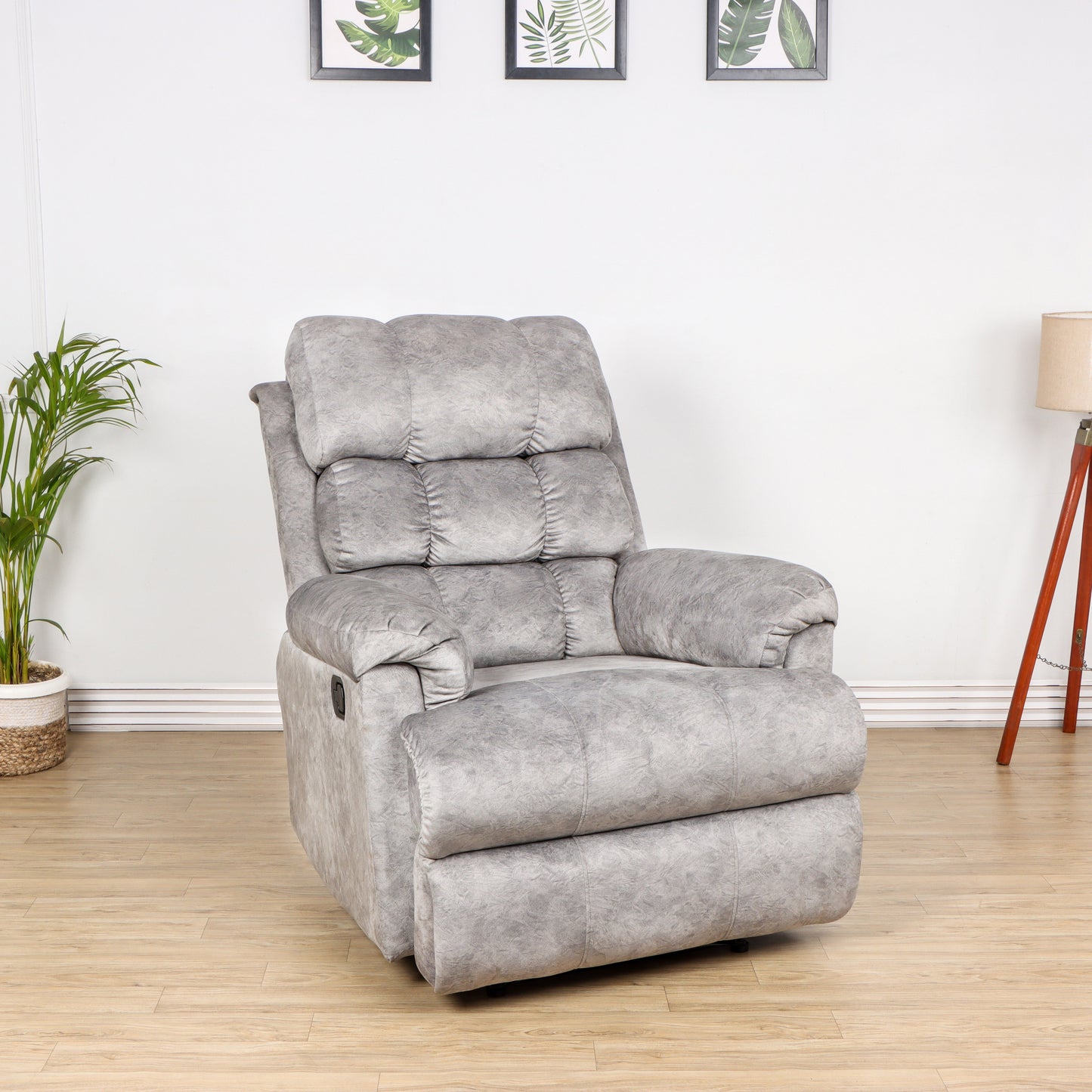 SOLIS ROYALE- The Desired Comfort Fabric Manual Recliner  (Finish Color - Puff Grey, DIY(Do-It-Yourself))