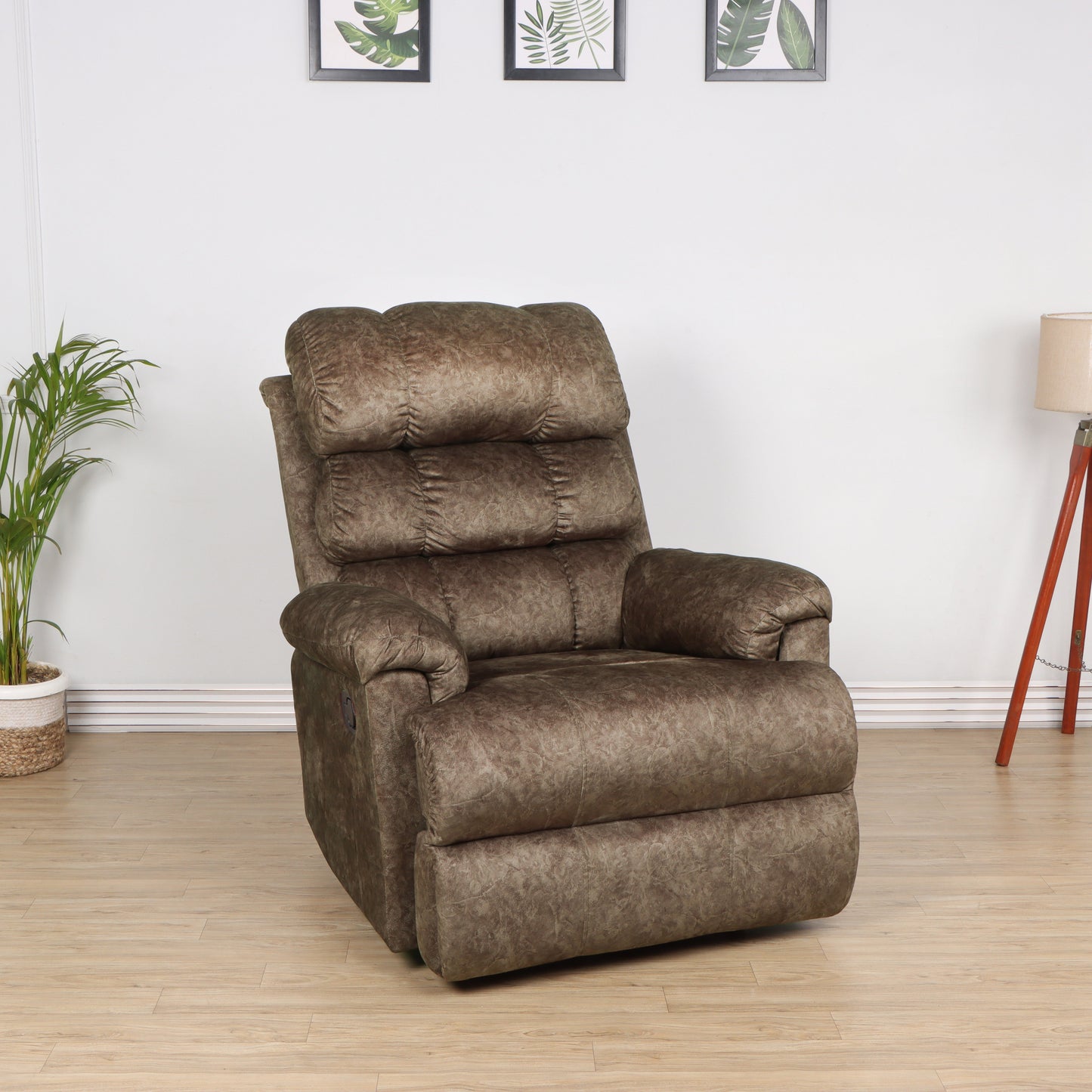 Solis Royale- The Desired Comfort Fabric Manual Puff Recliner (Finish Color - Puff Brown, DIY(Do-It-Yourself))…