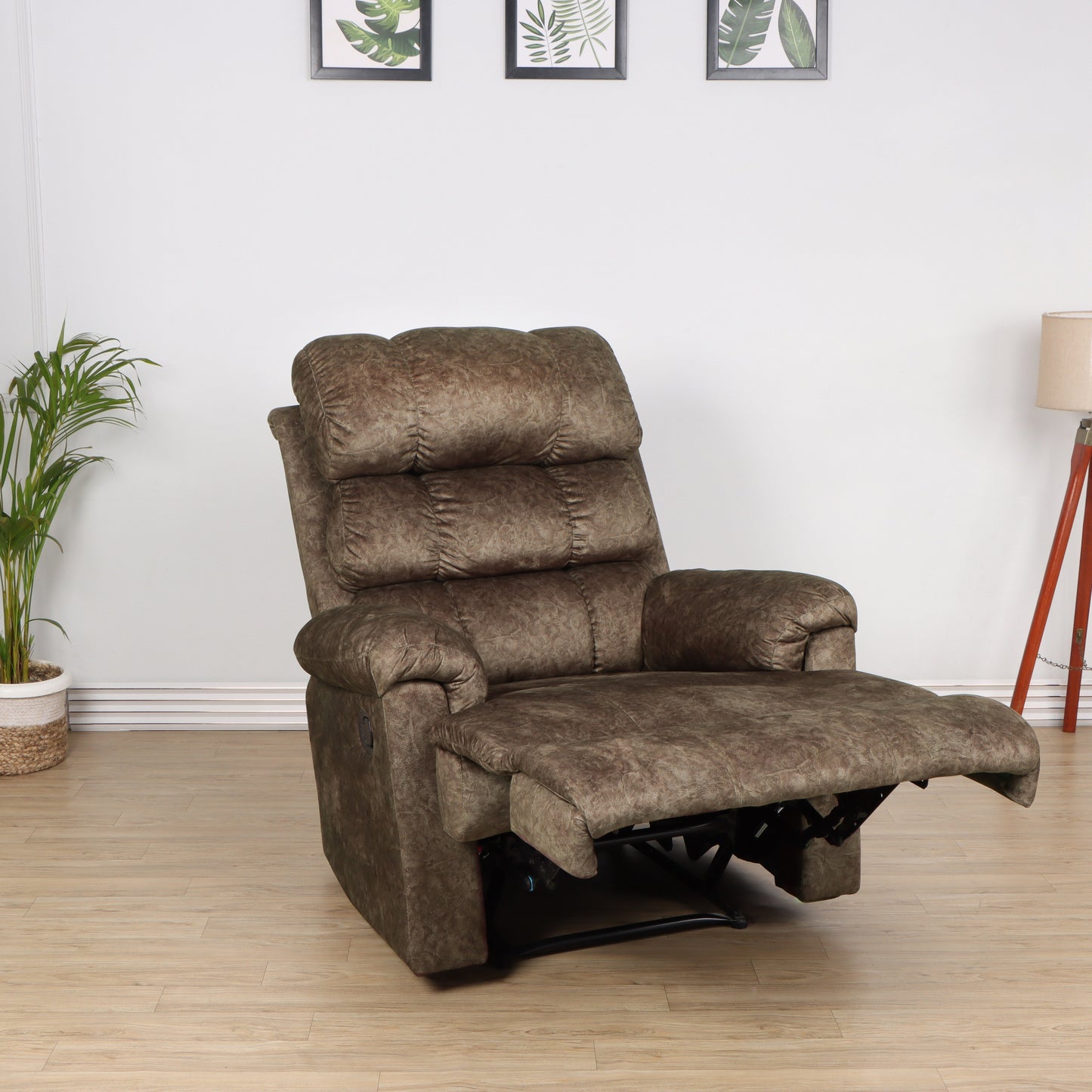 Solis Royale- The Desired Comfort Fabric Manual Puff Recliner (Finish Color - Puff Brown, DIY(Do-It-Yourself))…