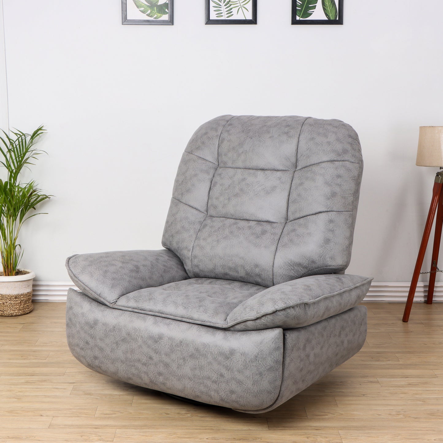 SOLISPRIMUS-COMFORT FOR ALL Leatherette Manual Rocker Recliner (Finish Color - Jersey Grey Rocking Chair, Pre-assembled)