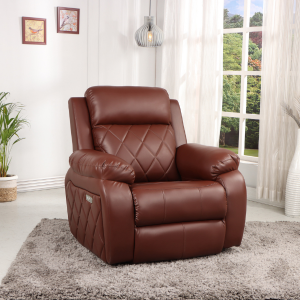 SOLIS ROYALE- The Desired Comfort Recliner Sofa Chair 1 Seater Sofa Chair Relaxyard Motorized Recliner Leatherette Dark Brown