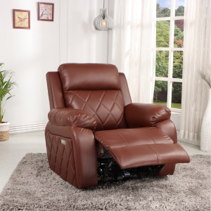 SOLIS ROYALE- The Desired Comfort Recliner Sofa Chair 1 Seater Sofa Chair Relaxyard Motorized Recliner Leatherette Dark Brown