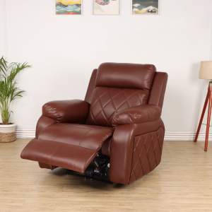 SOLIS ROYALE- The Desired Comfort Recliner Sofa Chair 1 Seater Sofa Chair Relaxyard Motorized Recliner Leatherette Dark Brown