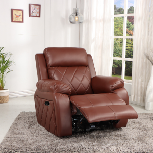 SOLIS ROYALE- The Desired Comfort Recliner Sofa Chair 1 Seater Sofa Chair Relaxyard Motorized Recliner Leatherette Dark Brown