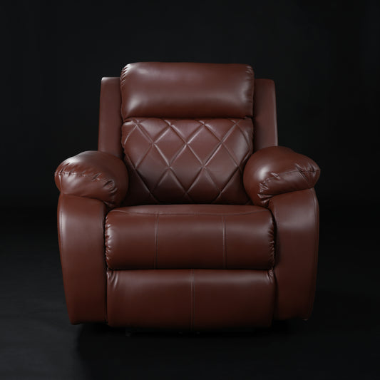 SOLIS ROYALE- The Desired Comfort Recliner Sofa Chair 1 Seater Sofa Chair Relaxyard Motorized Recliner Leatherette Dark Brown