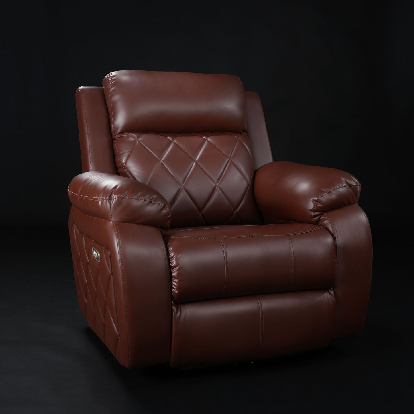 SOLIS ROYALE- The Desired Comfort Recliner Sofa Chair 1 Seater Sofa Chair Relaxyard Motorized Recliner Leatherette Dark Brown