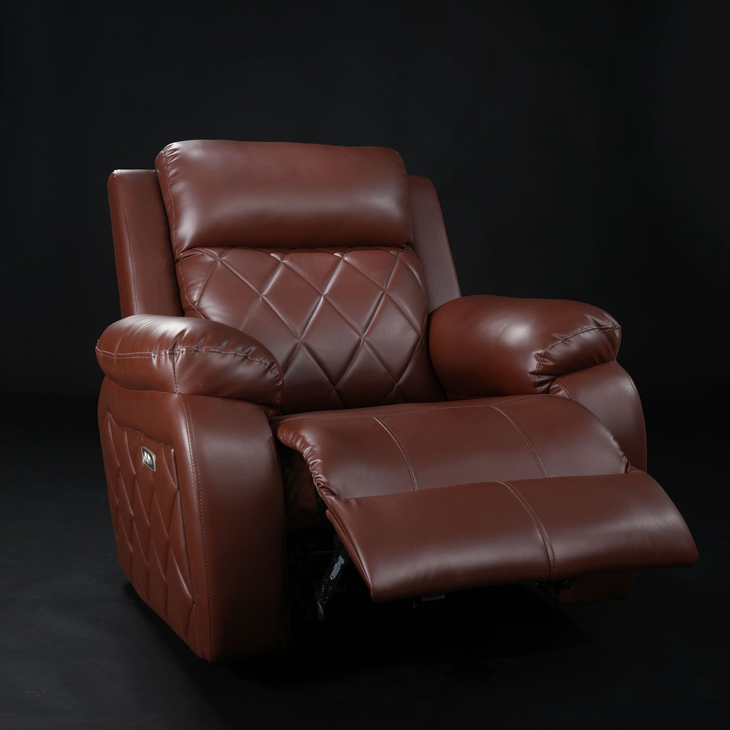 SOLIS ROYALE- The Desired Comfort Recliner Sofa Chair 1 Seater Sofa Chair Relaxyard Motorized Recliner Leatherette Dark Brown