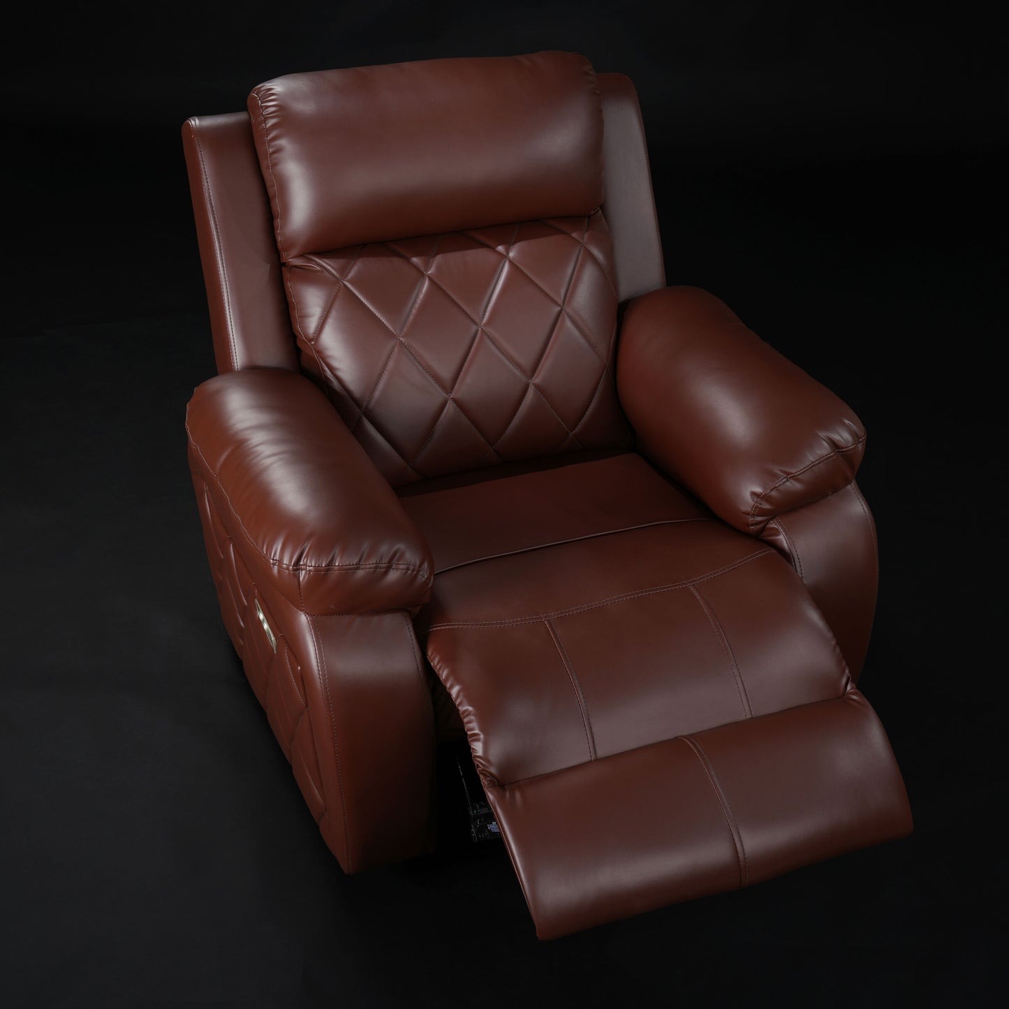 SOLIS ROYALE- The Desired Comfort Recliner Sofa Chair 1 Seater Sofa Chair Relaxyard Motorized Recliner Leatherette Dark Brown