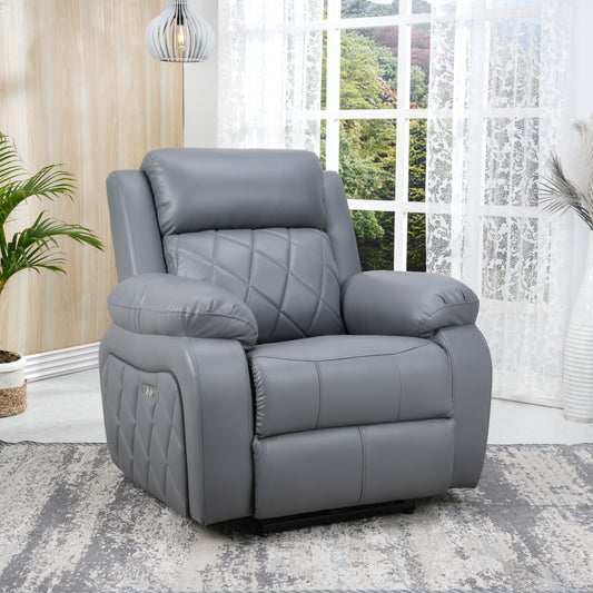 Recliner Sofa Chair | 1 Seater | 3 Year Warranty | Recliner Chair | 1 Seater Sofa Chair | Relaxyard Motorized Recliner (Leatherette, Grey DIY)