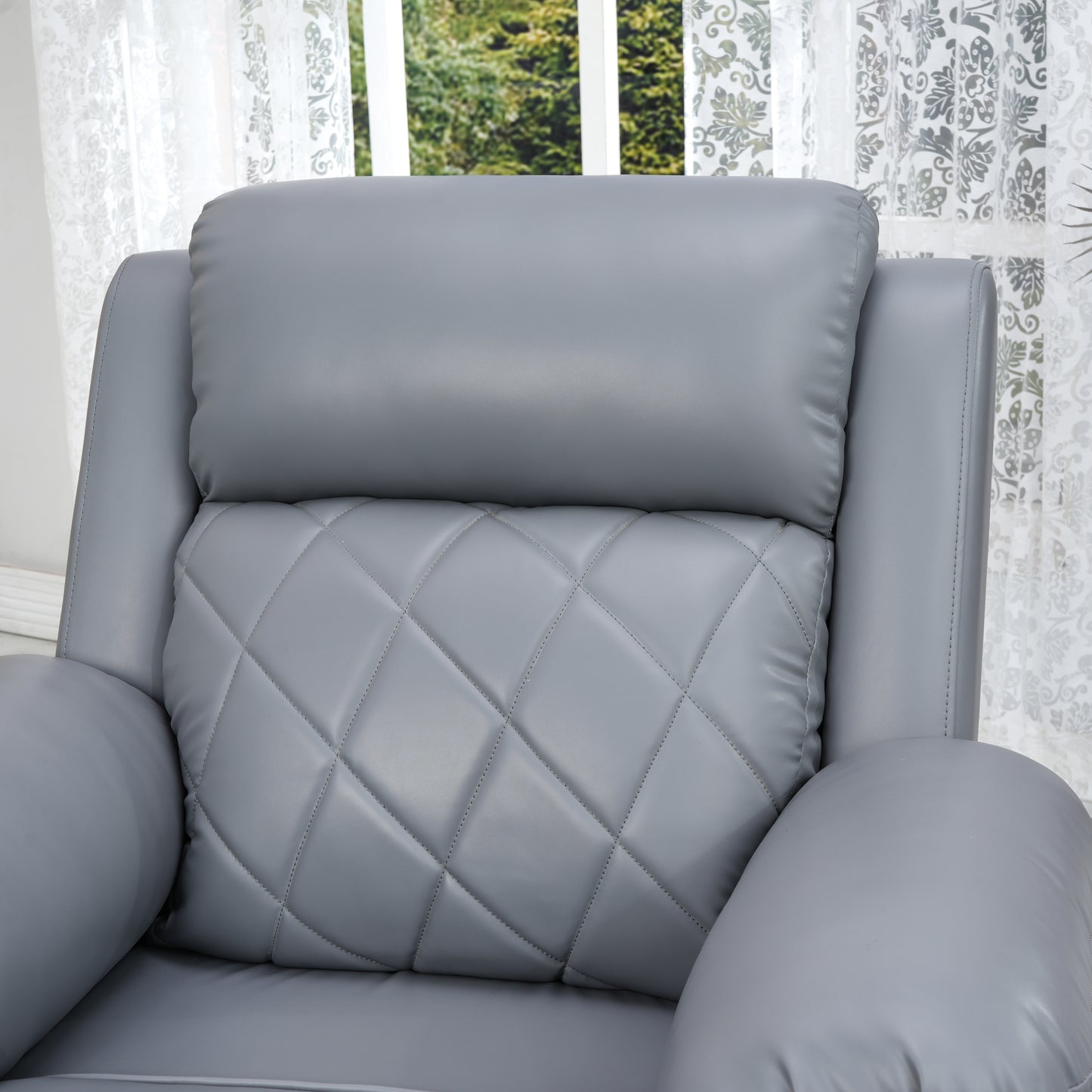 Recliner Sofa Chair | 1 Seater | 3 Year Warranty | Recliner Chair | 1 Seater Sofa Chair | Relaxyard Motorized Recliner (Leatherette, Grey DIY)