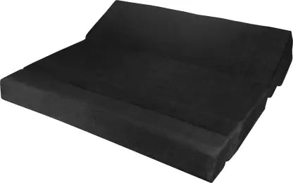 Solis Primus-comfort for all 6X6 size for 3 Person- Moshi Fabric Washable Cover 3 Seater Double Foam Fold Out Sofa Cum Bed (Finish Color - Black Delivery Condition - Pre-assembled)