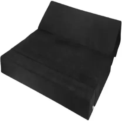 Solis Primus-comfort for all 5X6 size for 3 Person- Moshi Fabric Washable Cover 3 Seater Double Fold Out Sofa Cum Bed (Finish Color - Black Delivery Condition - Pre-assembled)