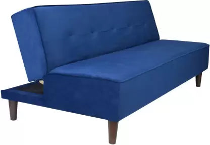 Solis Primus-comfort for all fully Upholstered 3 Seater Double Foam Fold Out Sofa Cum Bed - Blue Color