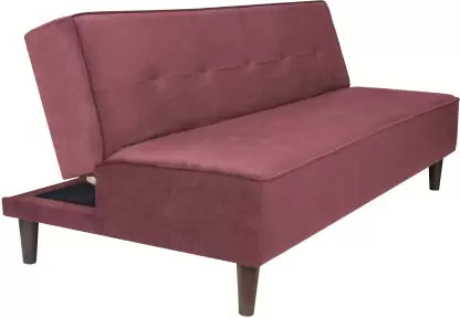 Solis Primus-comfort for all Fully Upholstered 3 Seater Double Foam Fold Out Sofa Cum Bed - Dark Pink Color