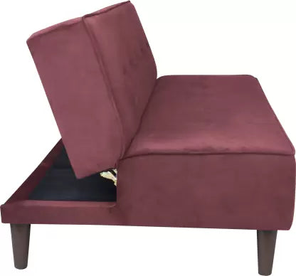 Solis Primus-comfort for all Fully Upholstered 3 Seater Double Foam Fold Out Sofa Cum Bed - Dark Pink Color