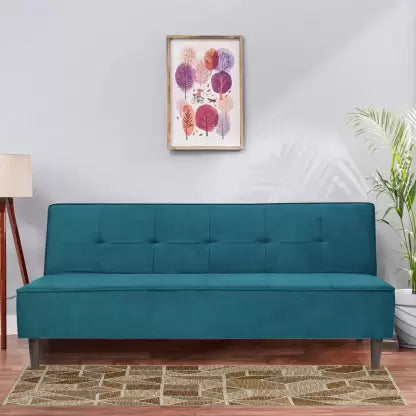 Solis Primus-comfort for all Fully Upholstered 3 Seater Double Foam Fold Out Sofa Cum Bed - Green Color