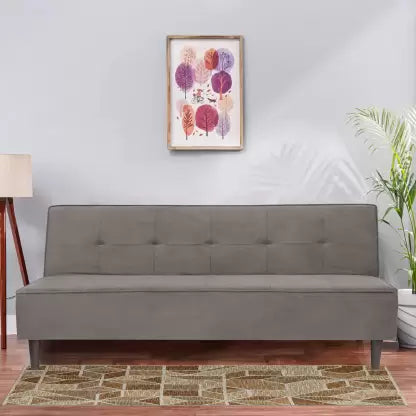 Solis Primus-comfort for all Fully Upholstered 3 Seater Double Foam Fold Out Sofa Cum Bed - Grey Color