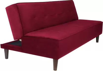 Solis Primus-comfort for all Fully Upholstered 3 Seater Double Foam Fold Out Sofa Cum Bed - Maroon Color