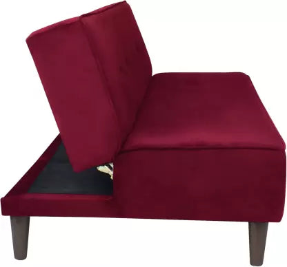 Solis Primus-comfort for all Fully Upholstered 3 Seater Double Foam Fold Out Sofa Cum Bed - Maroon Color