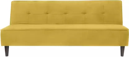 Solis Primus-comfort for all Fully Upholstered 3 Seater Double Foam Fold Out Sofa Cum Bed - Yellow Color