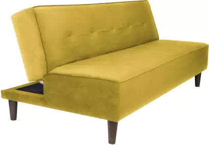 Solis Primus-comfort for all Fully Upholstered 3 Seater Double Foam Fold Out Sofa Cum Bed - Yellow Color