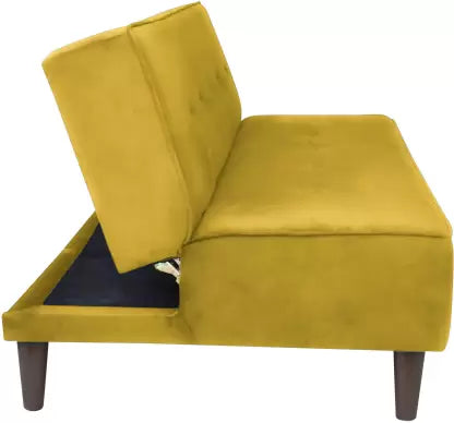 Solis Primus-comfort for all Fully Upholstered 3 Seater Double Foam Fold Out Sofa Cum Bed - Yellow Color